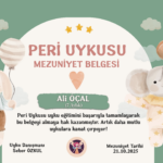 Ali Öçal bebeğin Peri Uykusu uyku eğitimi mezuniyet sertifikası