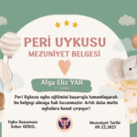 Alya Eliz Yar bebeğin Peri Uykusu uyku eğitimi mezuniyet sertifikası