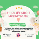 Asena Mi̇hre Özyürek bebeğin Peri Uykusu uyku eğitimi mezuniyet sertifikası