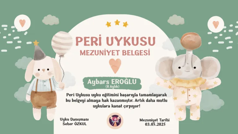 Aybars Eroğlu bebeğin Peri Uykusu uyku eğitimi mezuniyet sertifikası