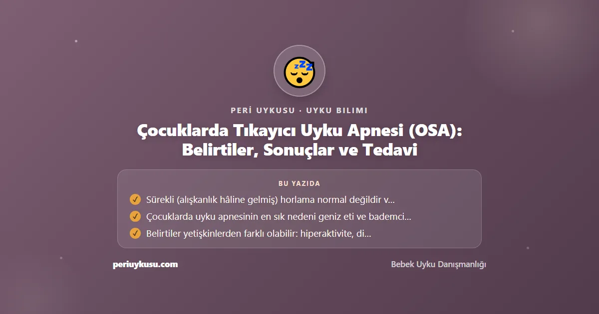 Uyku Apnesi — Çocuklarda Tıkayıcı Uyku Apnesi (OSA): Belirtiler, Sonuçlar ve Tedavi