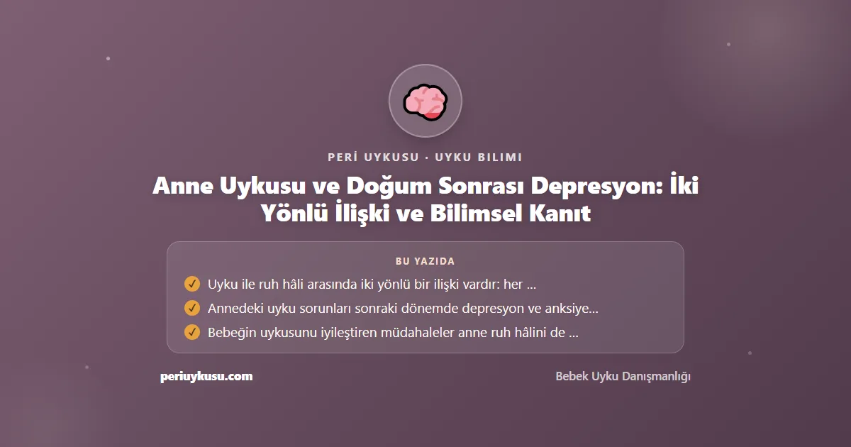 Uykusu — Anne Uykusu ve Doğum Sonrası Depresyon: İki Yönlü İlişki ve Bilimsel Kanıt