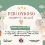 Keri̇m Uras Başar bebeğin Peri Uykusu uyku eğitimi mezuniyet sertifikası